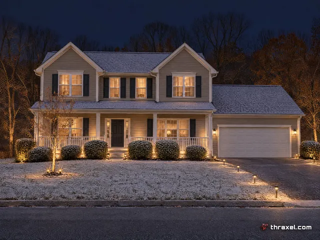 Example house lit at night by Thraxel, made with the mock-up tool
